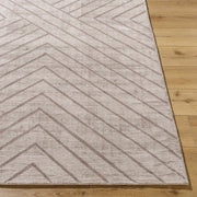 Taupe Handmade Viscose Linear Chevron Area Rug