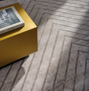 Taupe Handmade Viscose Linear Chevron Area Rug