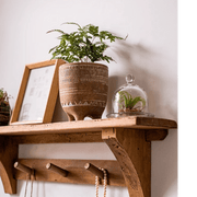 Carved Terracotta-Blend Footed Planter