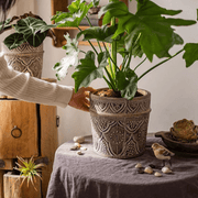 Embossed Clay-Composite Flower Planter