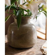 Mottled Glass Blown Round Vase
