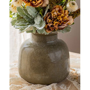 Mottled Glass Blown Round Vase
