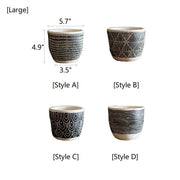 Geometric Etched Cement Planter