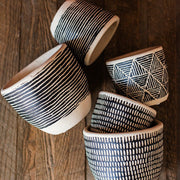 Geometric Etched Cement Planter