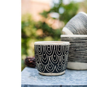 Geometric Etched Cement Planter