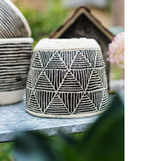 Geometric Etched Cement Planter