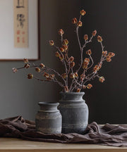 Grooved Clay Vessel Vase
