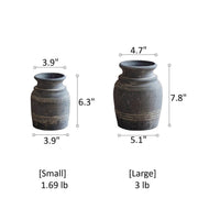 Grooved Clay Vessel Vase
