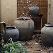 Antique-Finish Earthenware Belly Planter