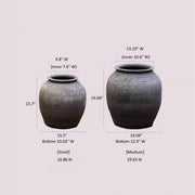 Antique-Finish Earthenware Belly Planter
