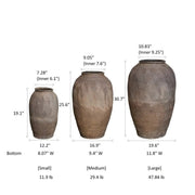 Scored Earthenware Floor Jar
