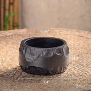 Chiseled Cement Round Planter
