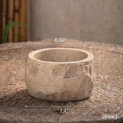 Chiseled Cement Round Planter
