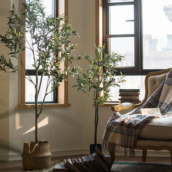 Faux Silk Potted Olive Tree