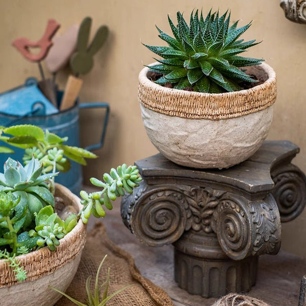 Woven-Edge Cement Composite Planter