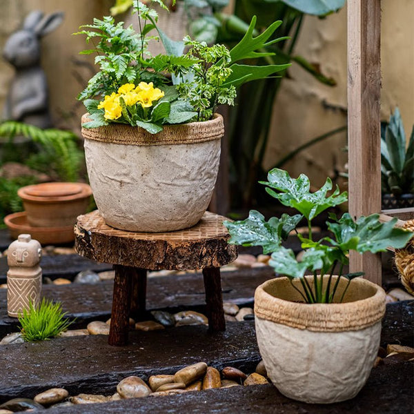 Woven-Edge Cement Composite Planter