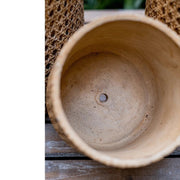 Rattan-Weave Cement Planter