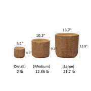 Rattan-Weave Cement Planter