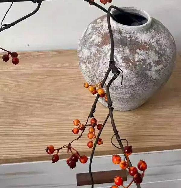 Faux Red Berry Branch Stem
