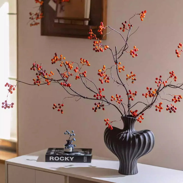 Faux Red Berry Branch Stem