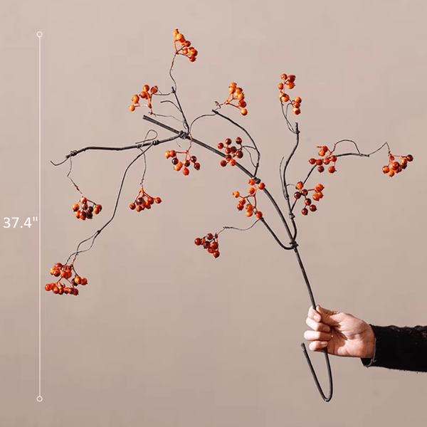 Faux Red Berry Branch Stem