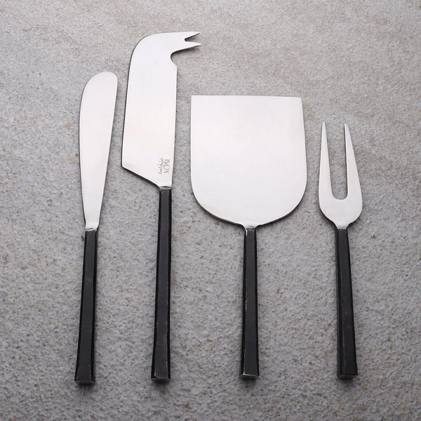 Black Handle Stainless Steel Cheese Knife Set