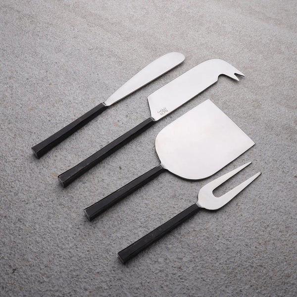 Black Handle Stainless Steel Cheese Knife Set