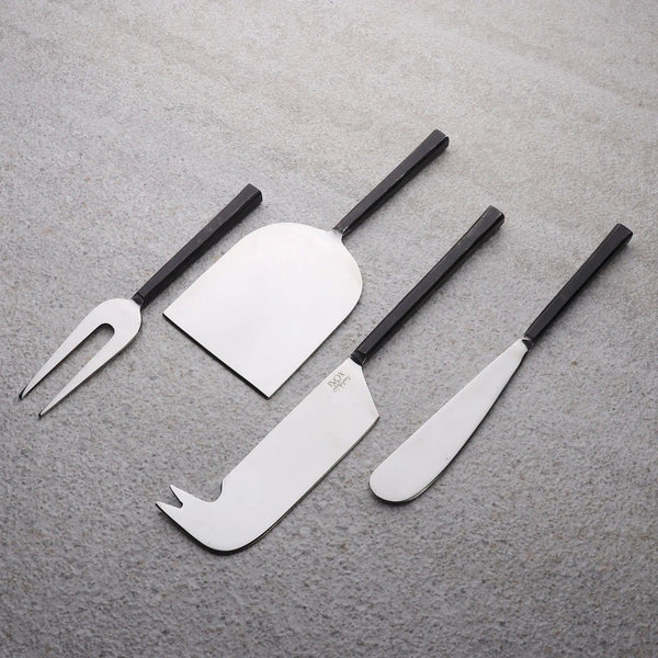 Black Handle Stainless Steel Cheese Knife Set