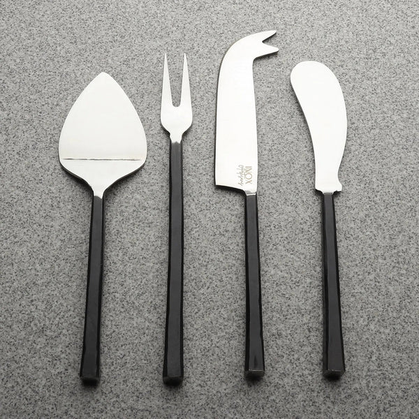 Close-up of material and construction detail — Matte-Handle Steel Cheese Tool Set