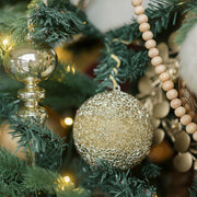 Glitter Jute Round Christmas Ornaments, Set of 4