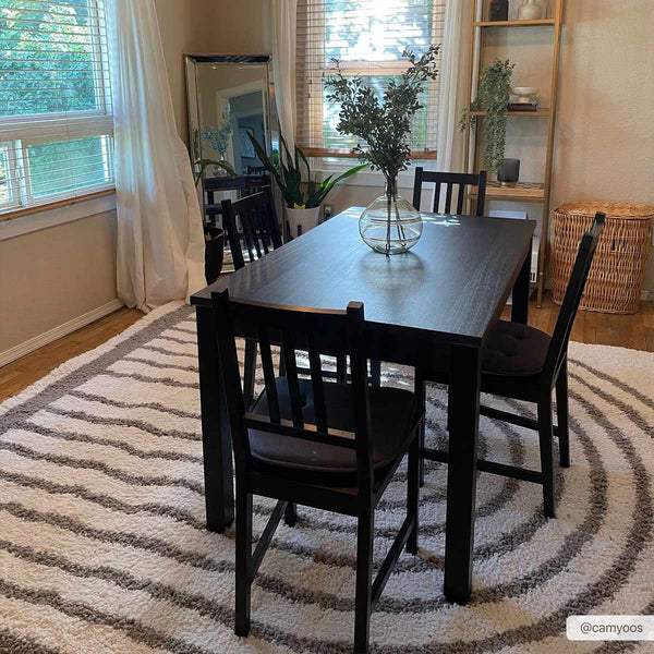 Plush Arch-Pattern Taupe Area Rug