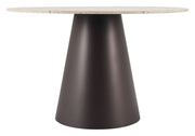 Terrazzo-Print Round Pedestal Dining Table — packaging and unboxing view