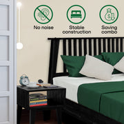 Spindle Headboard Solid Wood Bed & Nightstand Set