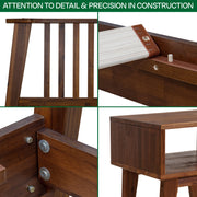 Spindle Headboard Solid Wood Bed & Nightstand Set