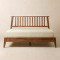 Spindle Headboard Solid Wood Bed & Nightstand Set