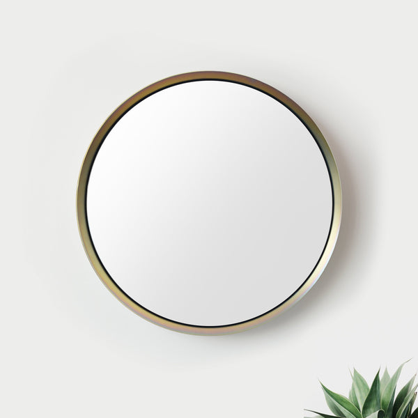 Spun Steel Round Wall Mirror