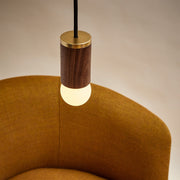 Walnut & Brass Knuckle Pendant Fixture