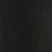 Fluted Wood-Grain Media Console — close-up of label and production detail