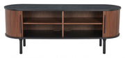 Close-up of material and construction detail — Fluted Wood-Grain Media Console