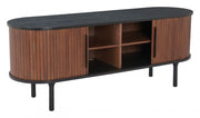 Fluted Wood-Grain Media Console — alternate view or variant option