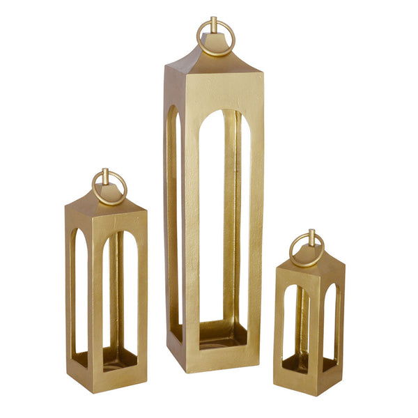 Gold-Finish Aluminum Lantern, Small, Medium or Large