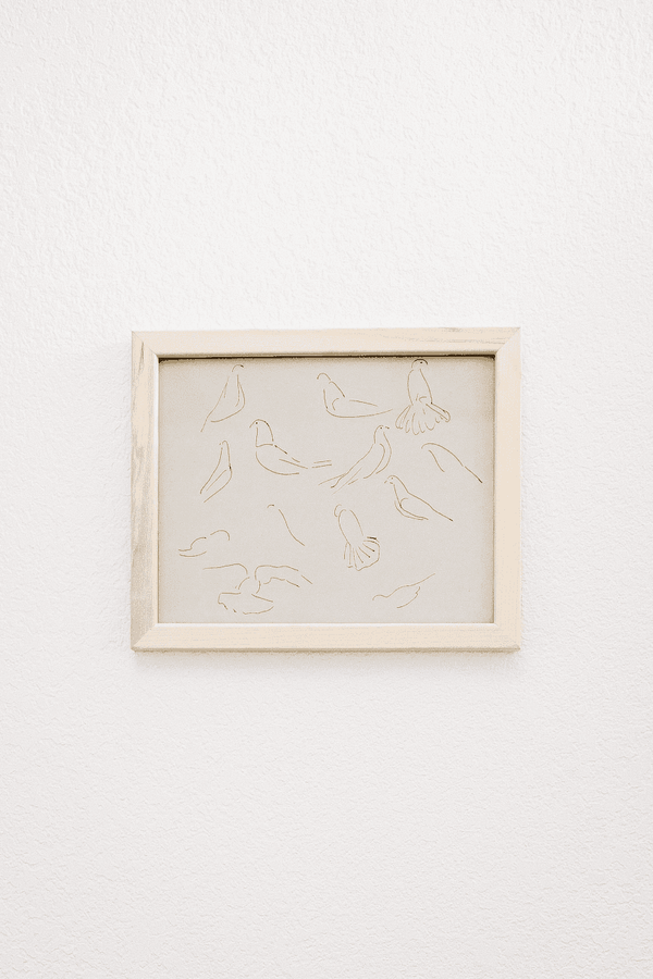 Line-Drawn Bird Framed Print