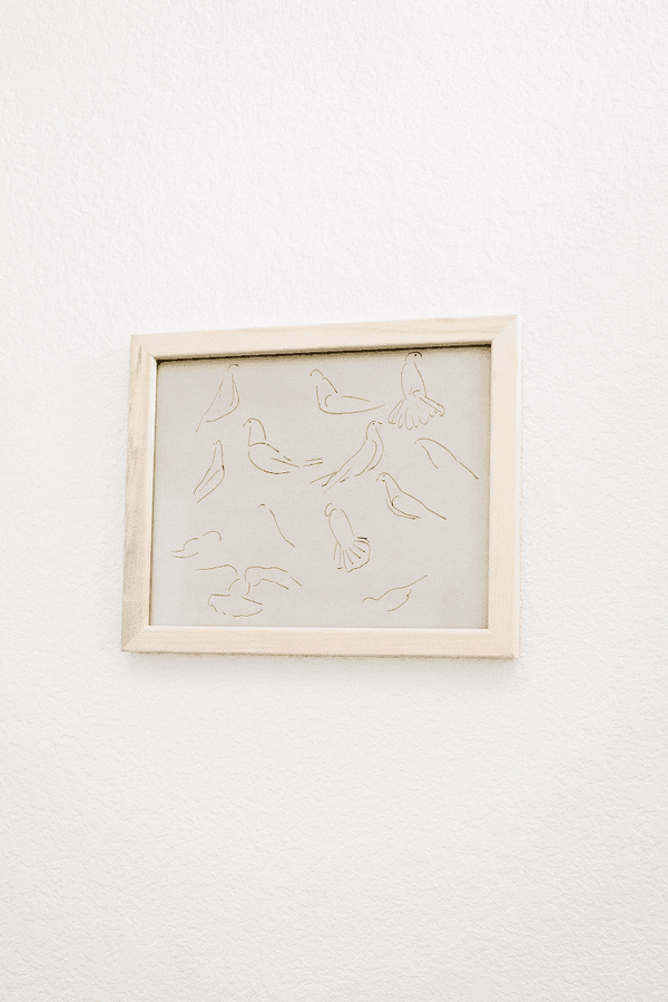 Line-Drawn Bird Framed Print