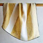 Yellow Stripe Linen Napkin Set