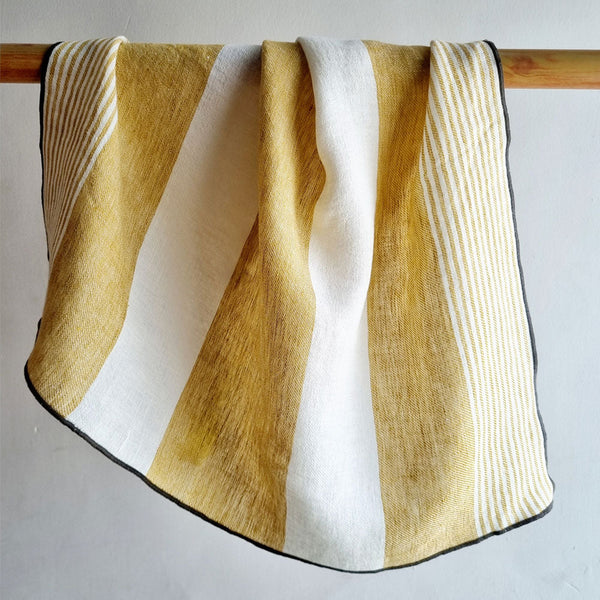 Yellow Stripe Linen Napkin Set