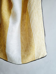 Yellow Stripe Linen Napkin Set