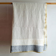 Striped Linen Throw Blanket