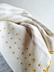 Striped Linen Throw Blanket
