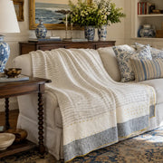 Striped Linen Throw Blanket