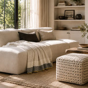 Striped Linen Throw Blanket